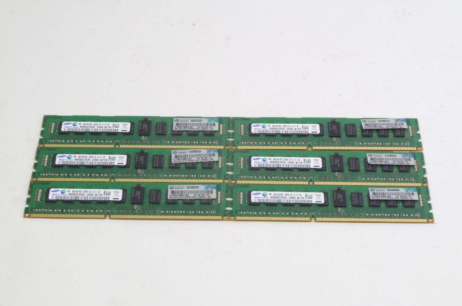 24GB (6X4GB) SAMSUNG 1RX4 PC3-10600R SERVER MEMORY M393B5270CH0-CH9Q4 DDR3