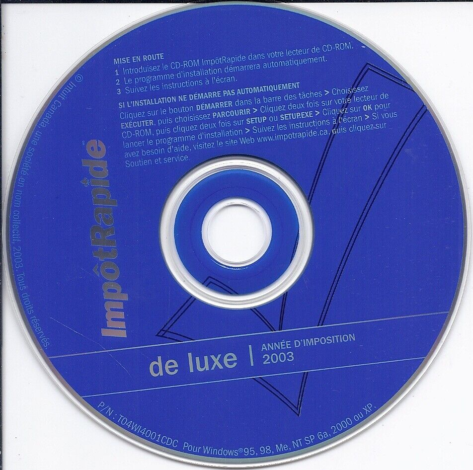 vintage software - ImpotRapide Deluxe 2003 - French software from 2003