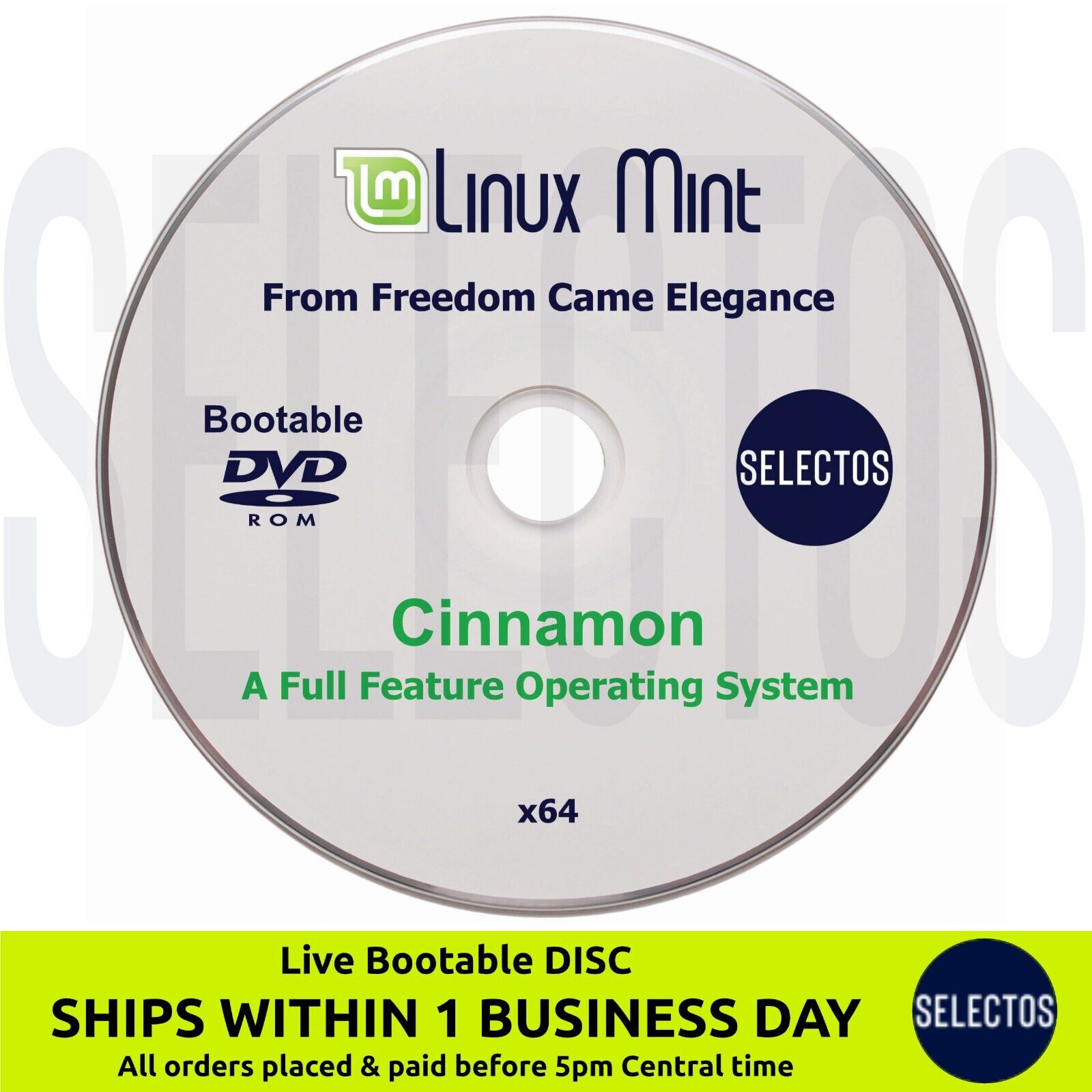 Linux Mint 21.2 Victoria Cinnamon CD Edition Bootable DISC Linux OS x86 64bit