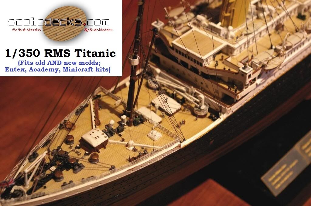 Wood Deck for 1/350 Titanic (fits Minicraft/others) by Scaledecks [LCD-30]