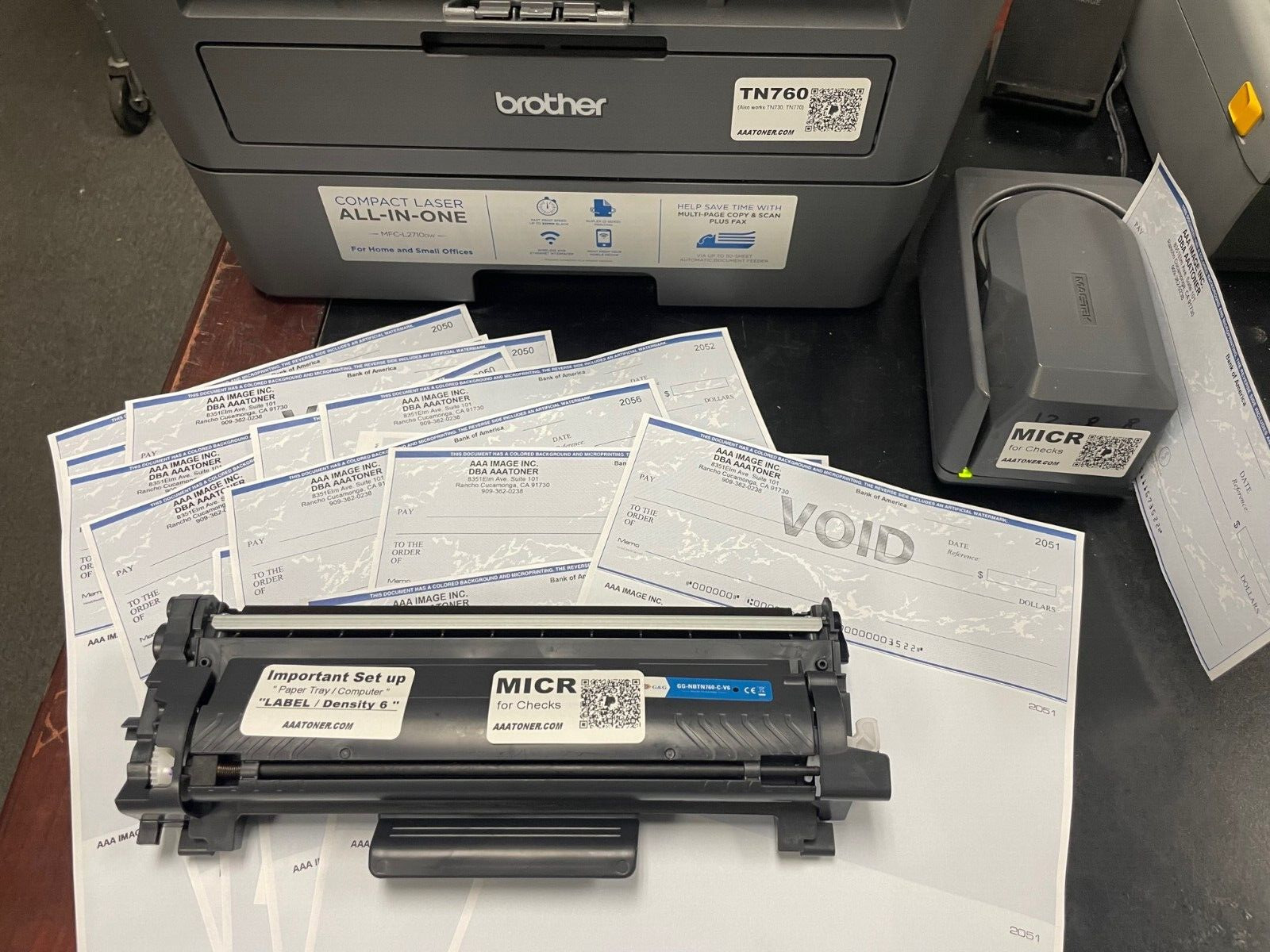 MICR Check Printing for Brother TN-760, TN760 (TN-770, TN730) Toner Cartridge