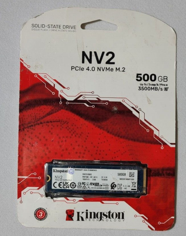 Kingston NV2 500GB M.2 NVMe Internal SSD (SNV2S/500G)