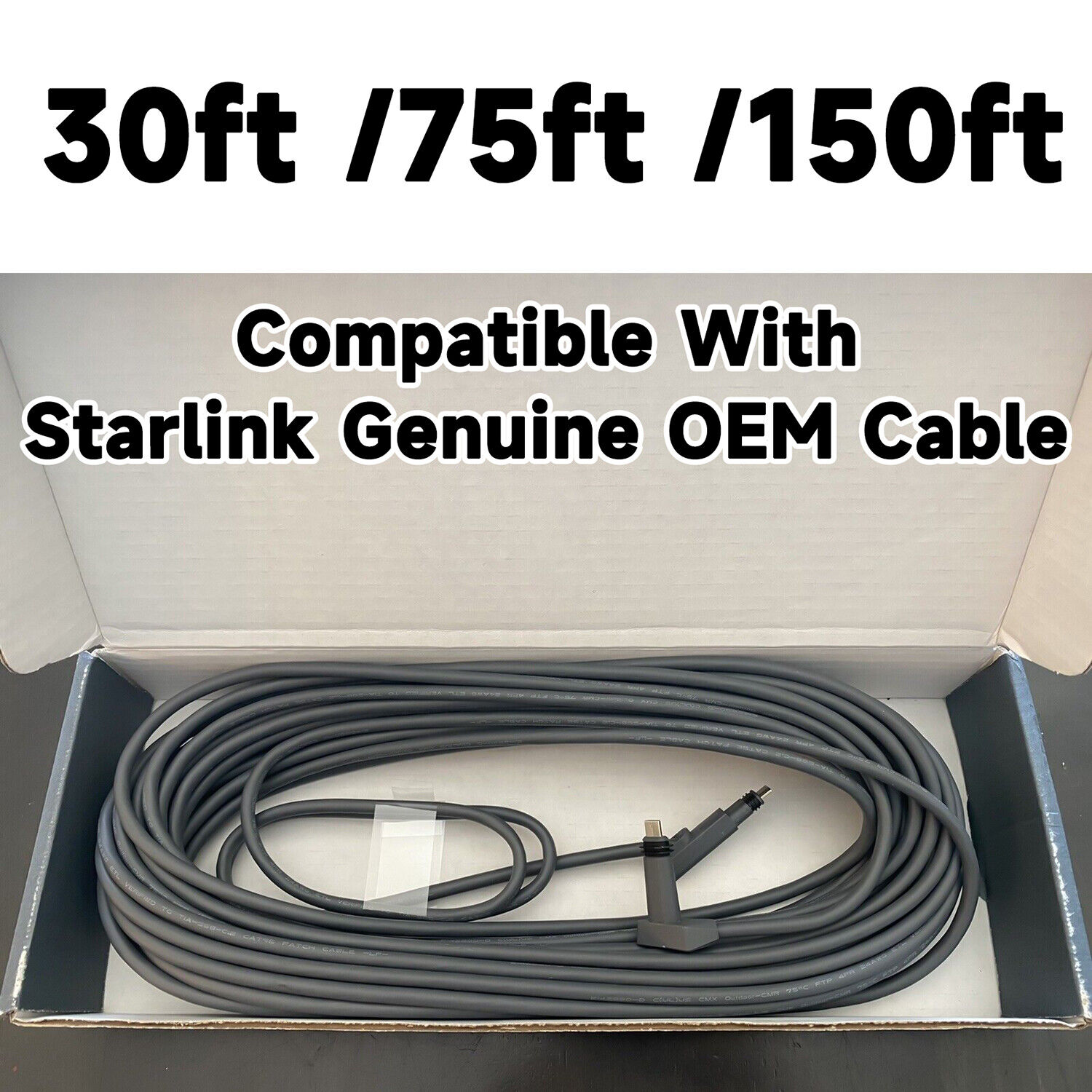 📡NEW Starlink Satellite Internet Replacement Cable 150 ft for V2 Rectangle Dish