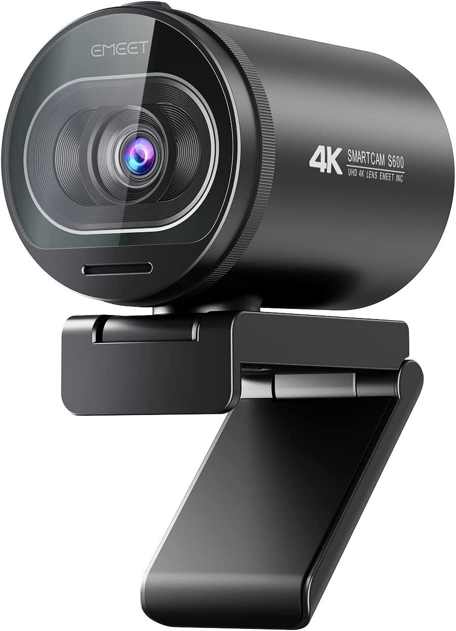 4K Streaming Webcam UHD 60FPS EMEET S600 AutoFocus Camera w/ Microphone & Tripod