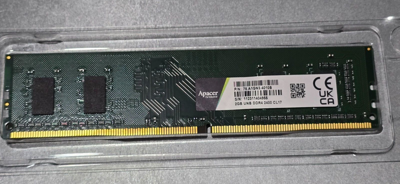 APACER Industrial DDR4-2400 CL17 2GB UDIMM (78.A1GNL.4010B)
