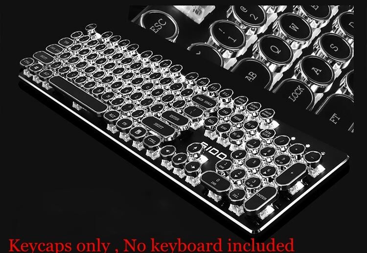 108 keys Round ABS Steampunk Antique Typewriter keycaps for mechanical keyboard