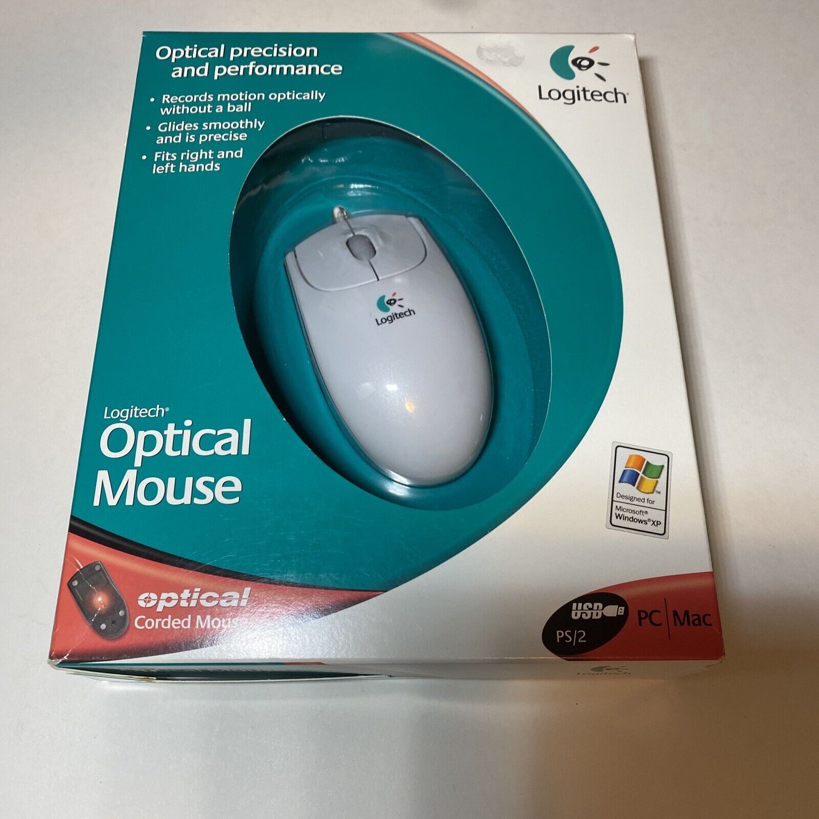 Vintage Logitech Optical Mouse 930582-0403 USB PC New