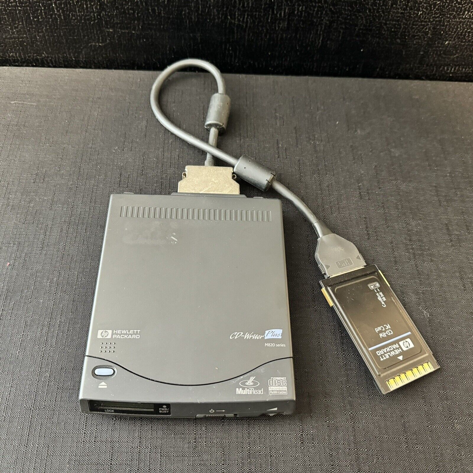 Vintage 1999 HP M820 SCSI CD Writer Reader W/ PCi SCSI PC Card For Laptops.