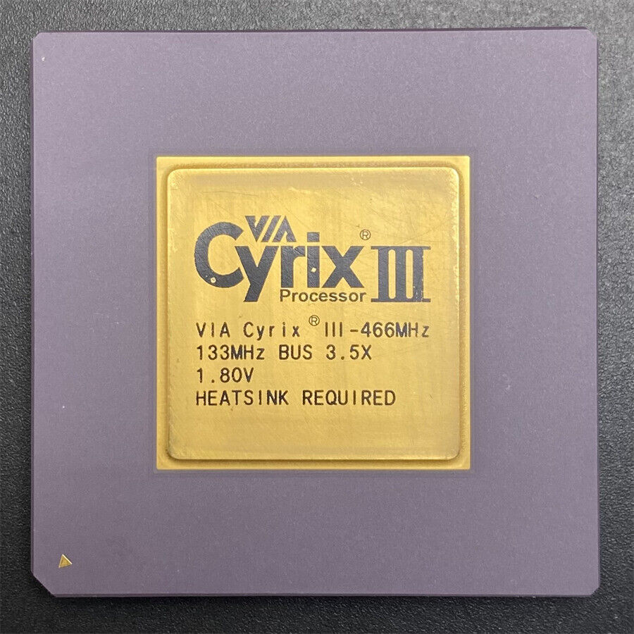 VIA Cyrix III 466MHz CPU C3 Samuel 1.8V Socket370 32-Bit Processor PGA370 RARE