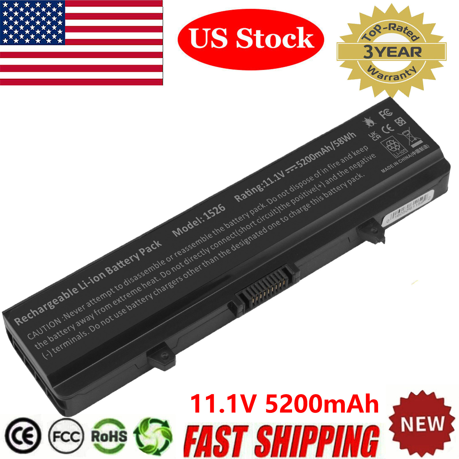 Battery for Dell Inspiron 1525 1526 1545 1546 GW240 RN873 X284G M911G HP297 US