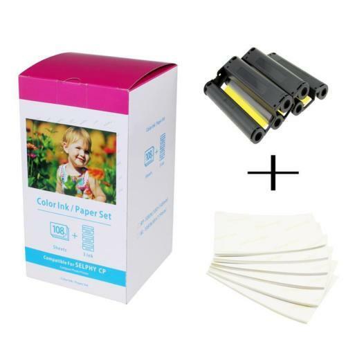 Fits Canon Selphy CP1200 CP1300 KP-108IN KP-36IP Color Ink Toner 4x6 Photo Paper