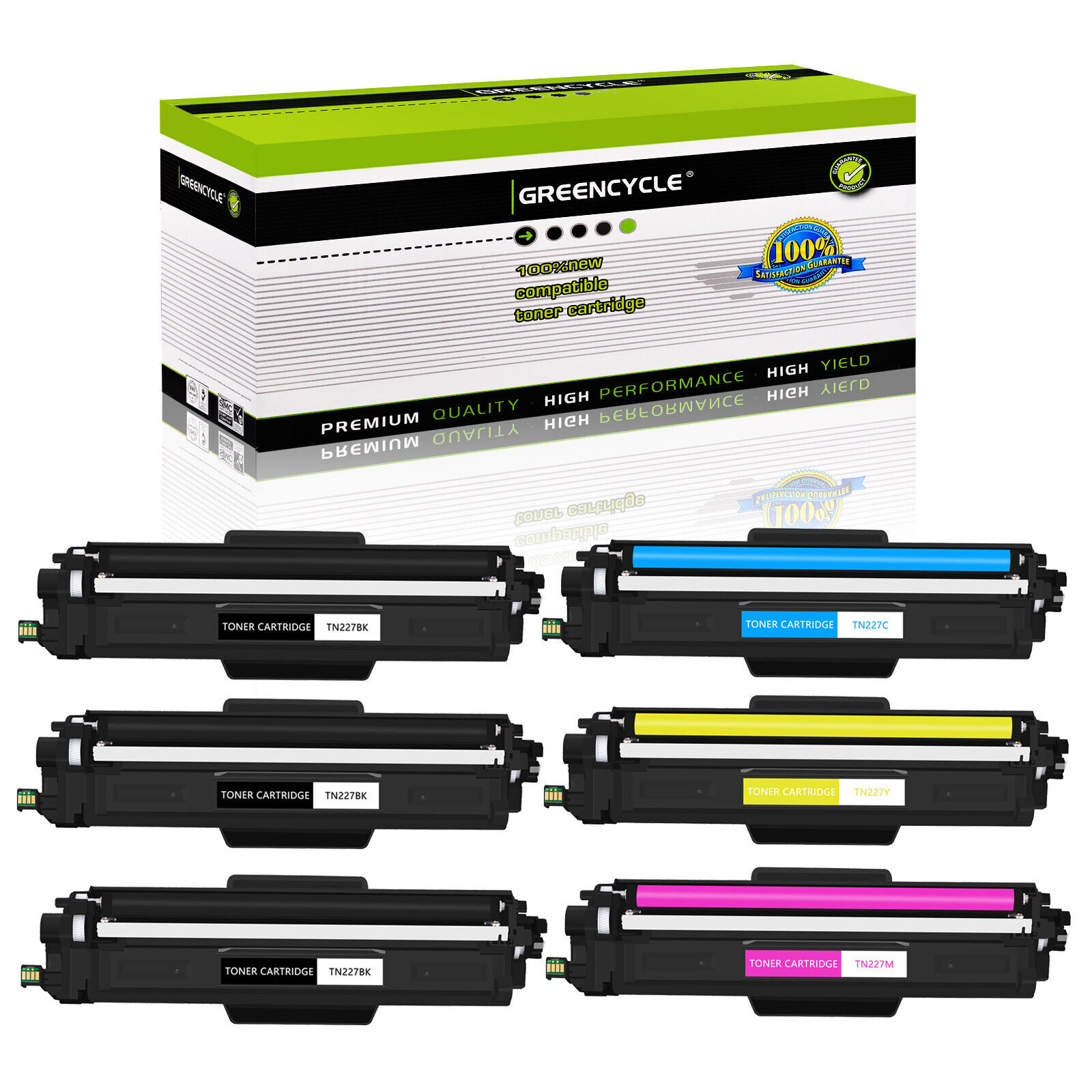 Set of 6PK Color TN227 Toner for Brother HL-L3210CW MFC-L3710CW MFC-L3730CDN