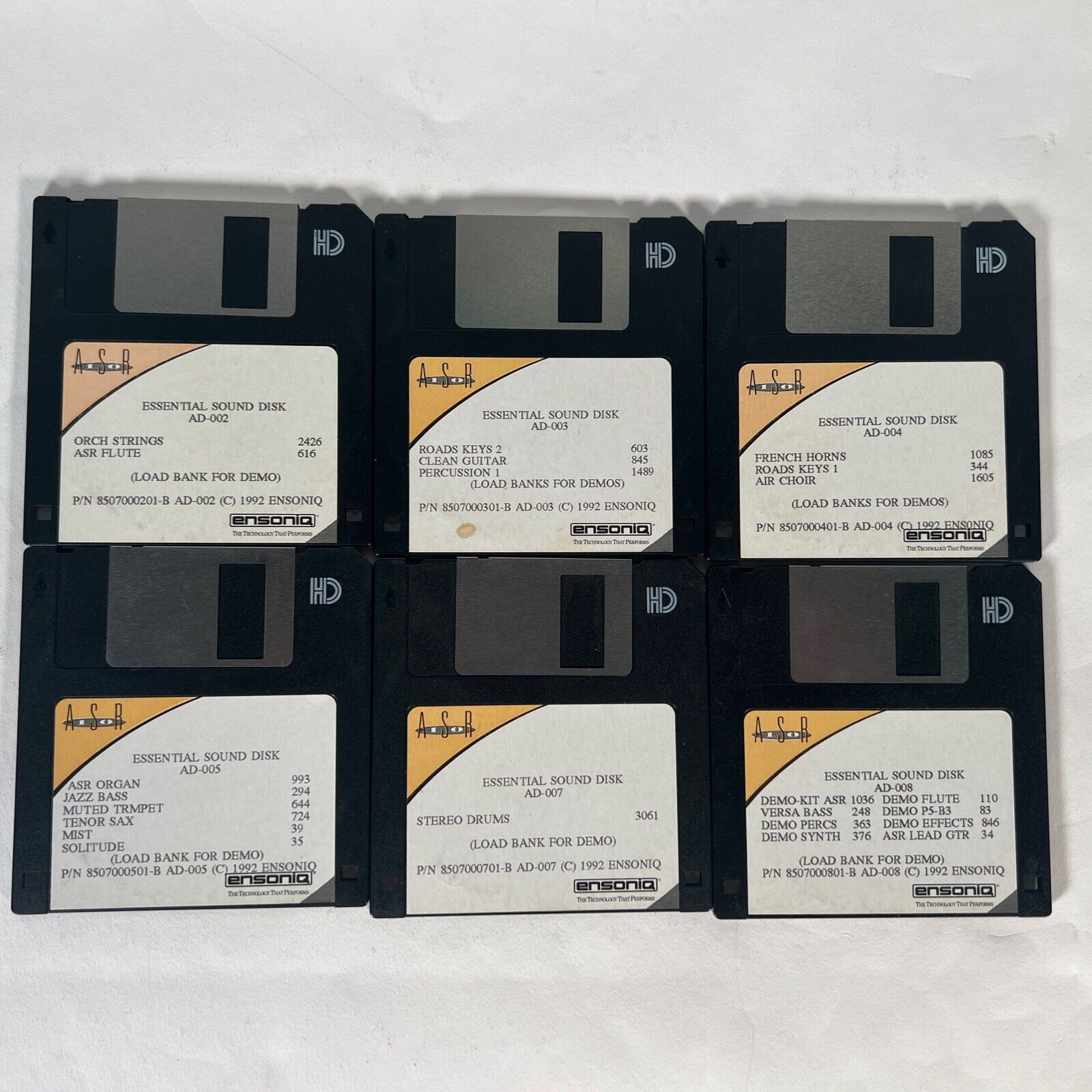 Ensoniq ASR-10 Essential Sound Disk - 6 Floppy Disk Set