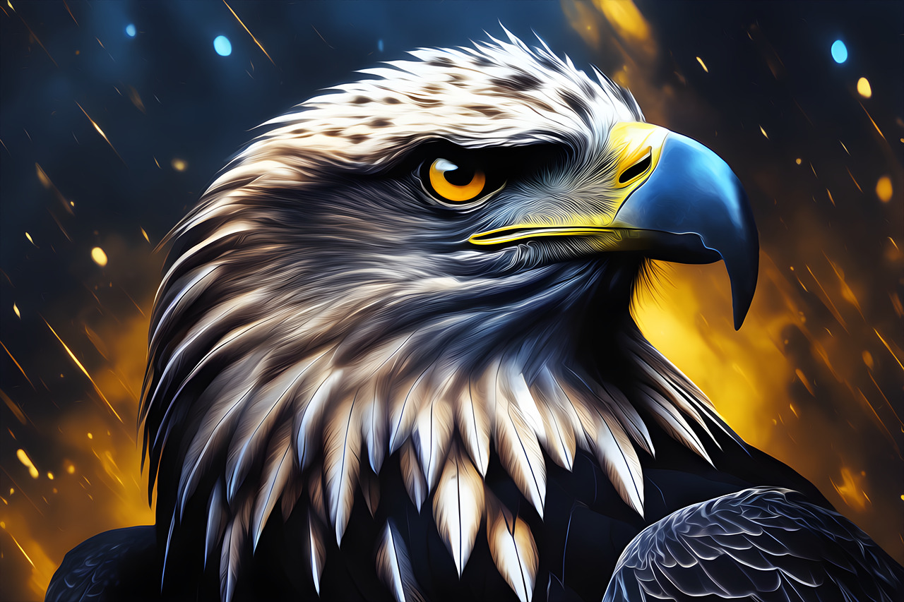 Bald Eagle Wild life painting AI Design  Novelty Mouse Pad Stunning Art Work