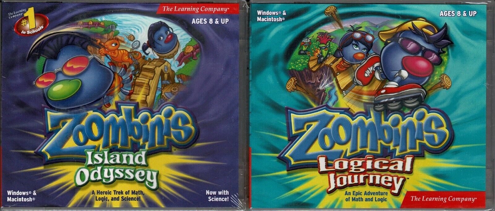 2 Zoombinis Logical Journey and Island Odyssey Pc Both Sealed New Win10 8 7 XP