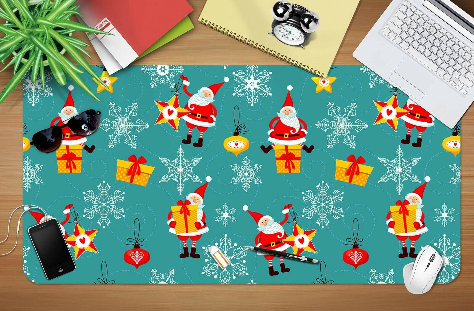 3D Santa Claus Stars 42 Christmas Non-slip Office Desk Mat Keyboard Pad Game Zoe