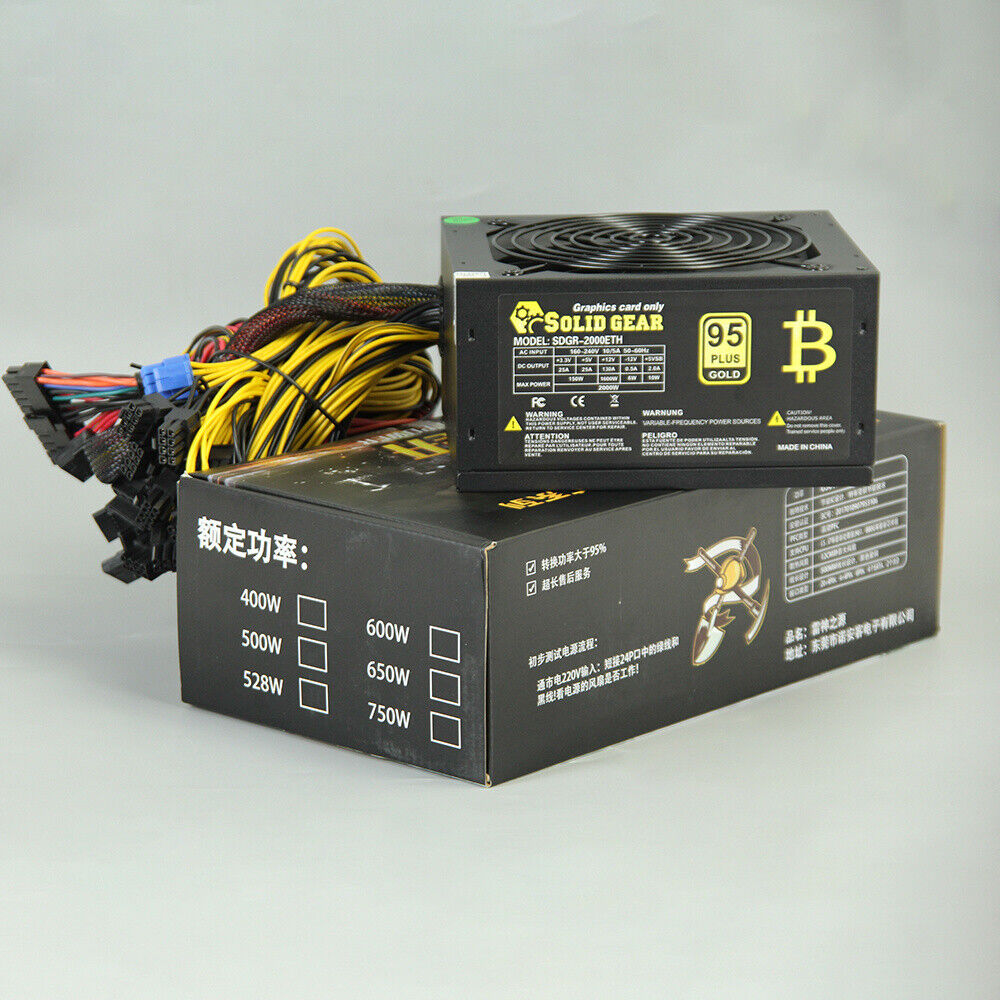 1x NEW For 8 Graphics GPU Modular Power Supply 2000W PSU US SHIP