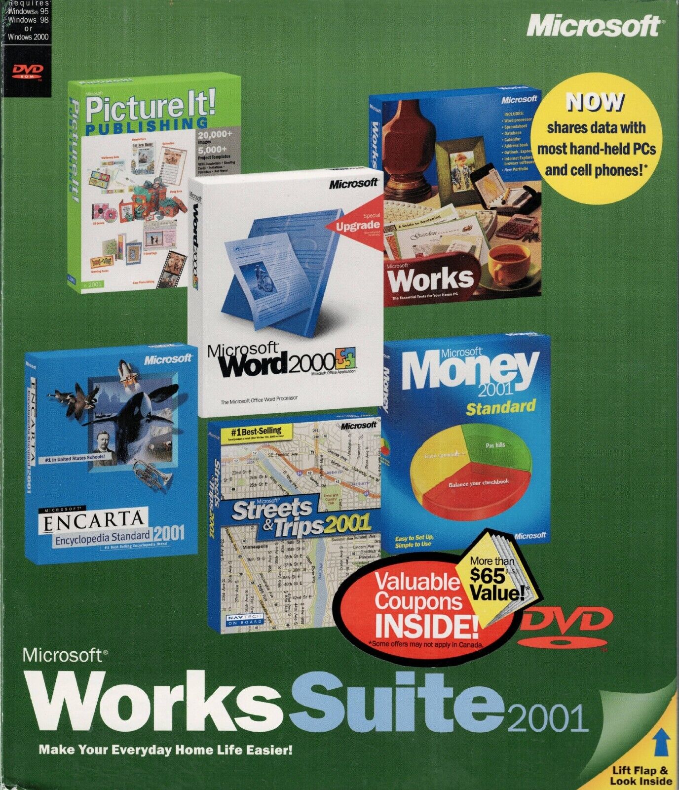 Microsoft Works Suite 2001 Retail 1 User/s Full Version for Windows New DVD XP