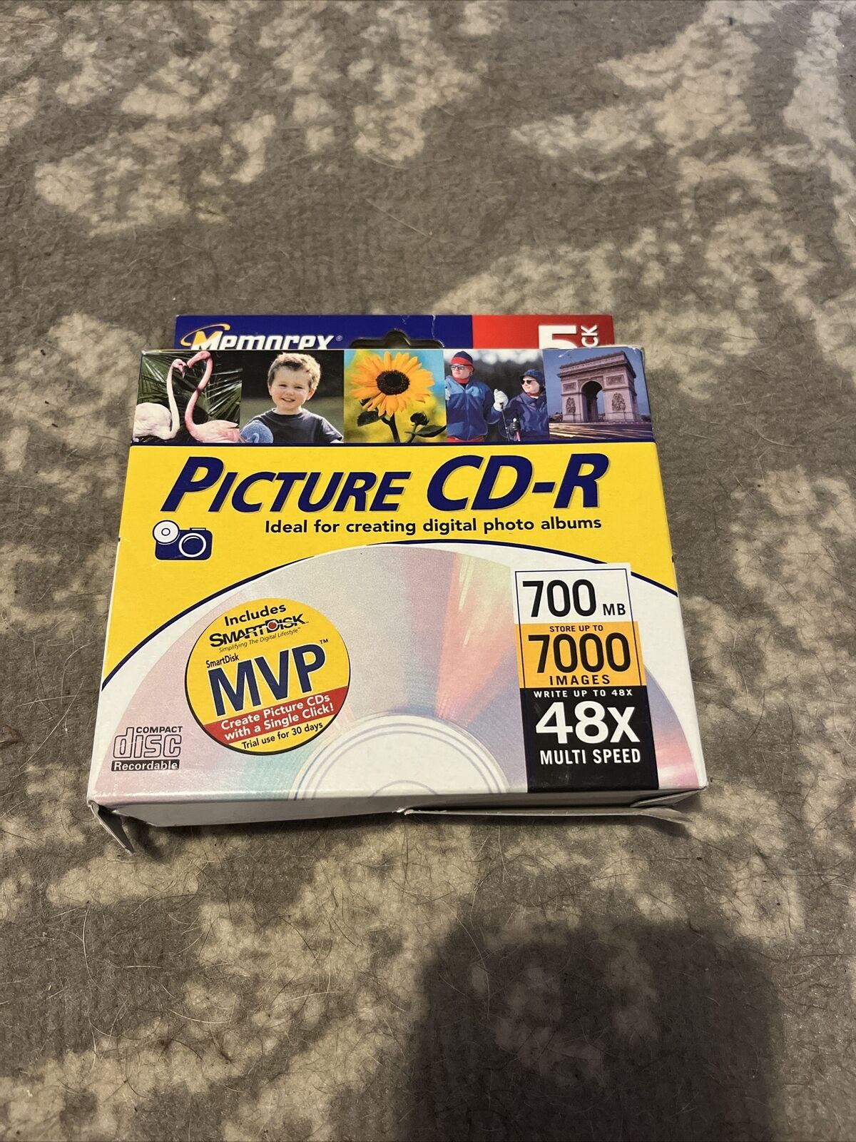Picture CD-R, 700MB, 48x Multi Speed, New In Package Memorex 5 Pack Vintage NOS