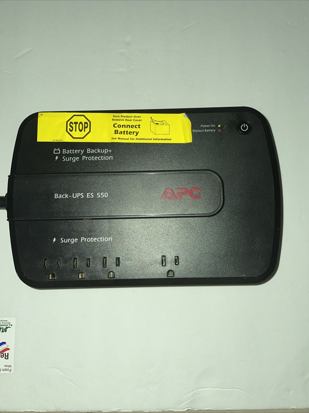 APC BackUPS Desktop Backup 120V ES 550VA 330W BE550G  No Lithium Battery Incuded