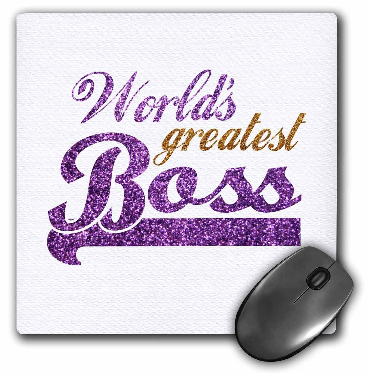 3dRose Worlds Greatest Boss - Best work boss ever - purple and gold text - faux