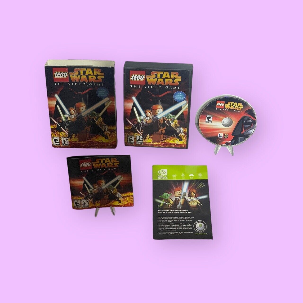 LEGO Star Wars Episode 1 2 3 PC 2005 XP Win Lucas Arts Eidos Manual + Disc Case