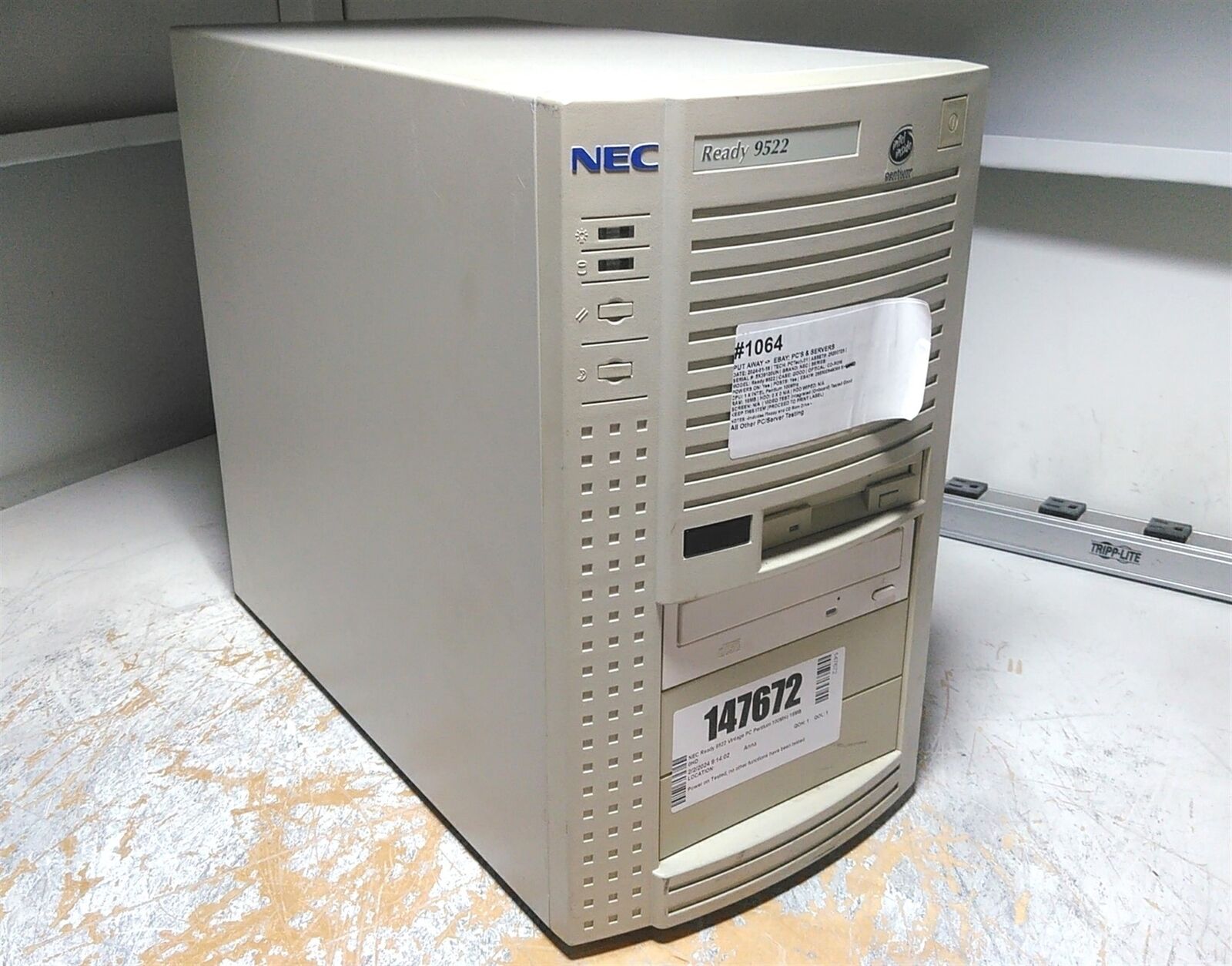 NEC Ready 9522 Vintage PC Intel Pentium 100MHz 16MB 0HD 4x ISA