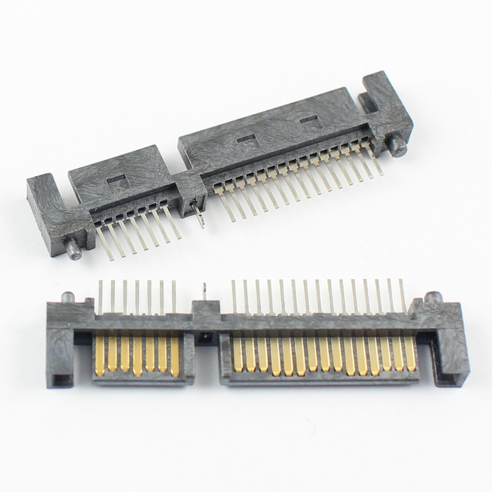 2Pcs Sata 7+15 Pin 22 Pin Straight Male Adapter Connector For Hard Drive HDD