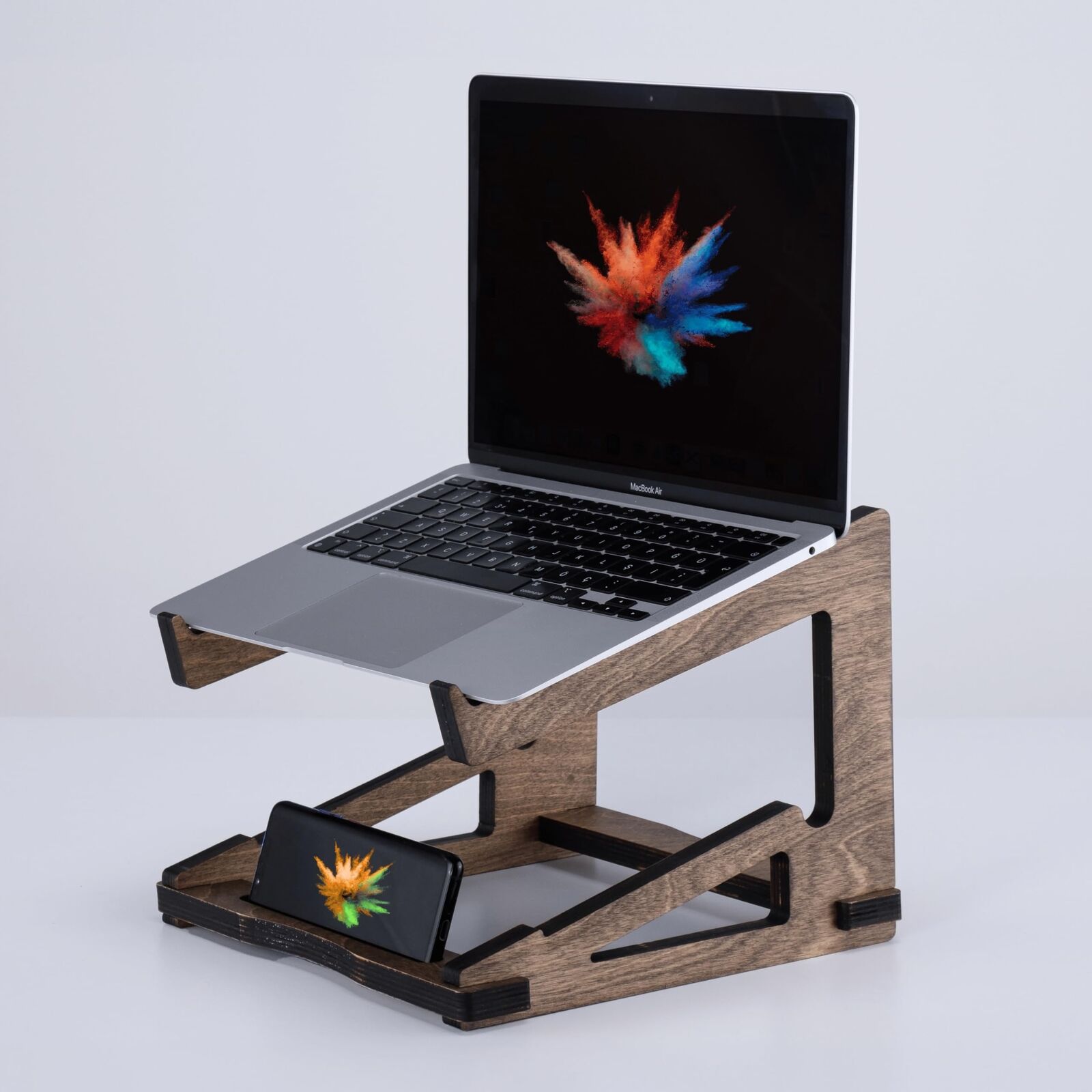 Vigo Wood Premium Wooden Laptop Stand for Desk - Tall Size - Adjustable & Por...