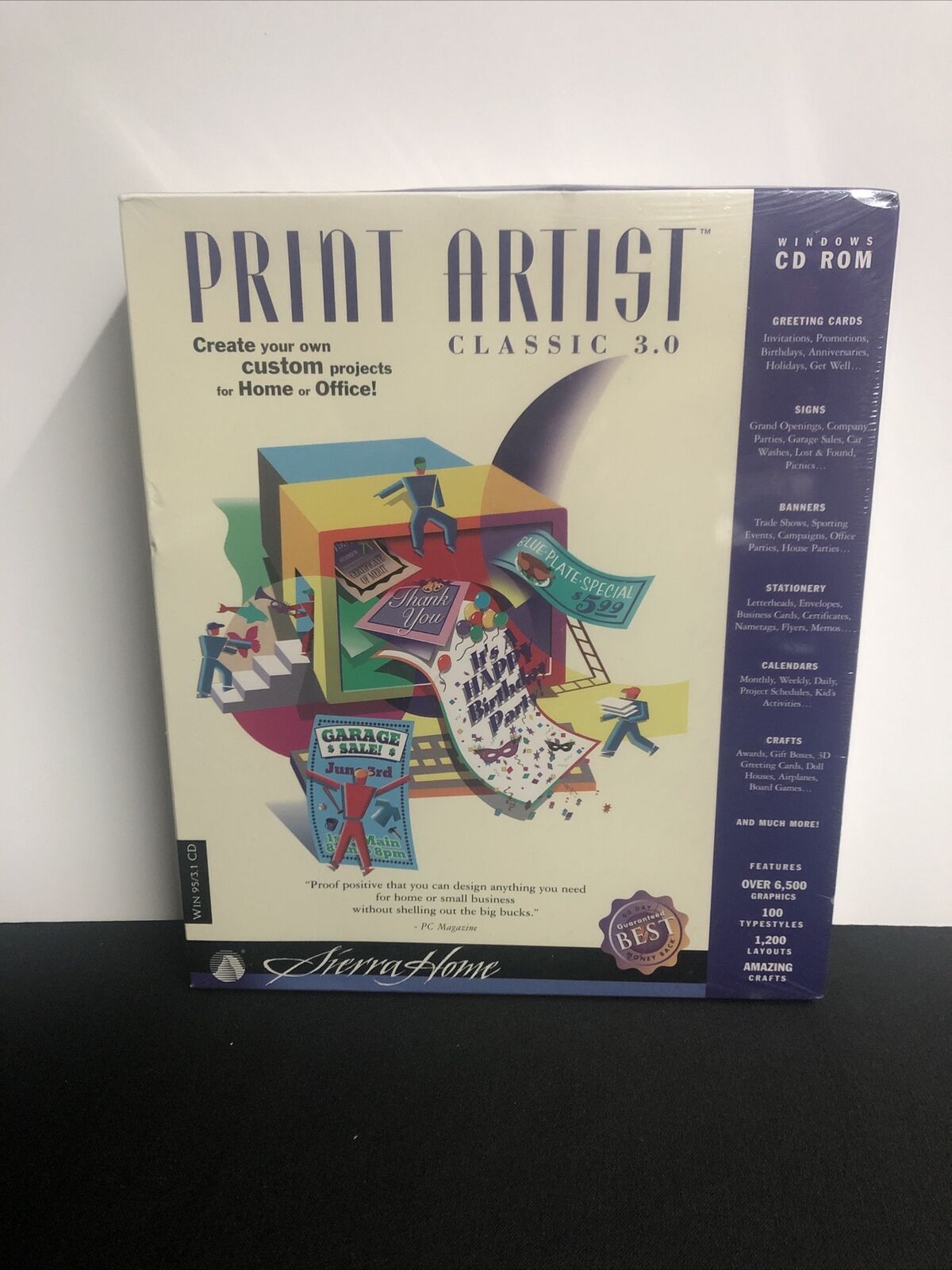 Sierra Home Print Artist Classic 3.0 Windows 95/3.1 CD-Rom New  Sealed