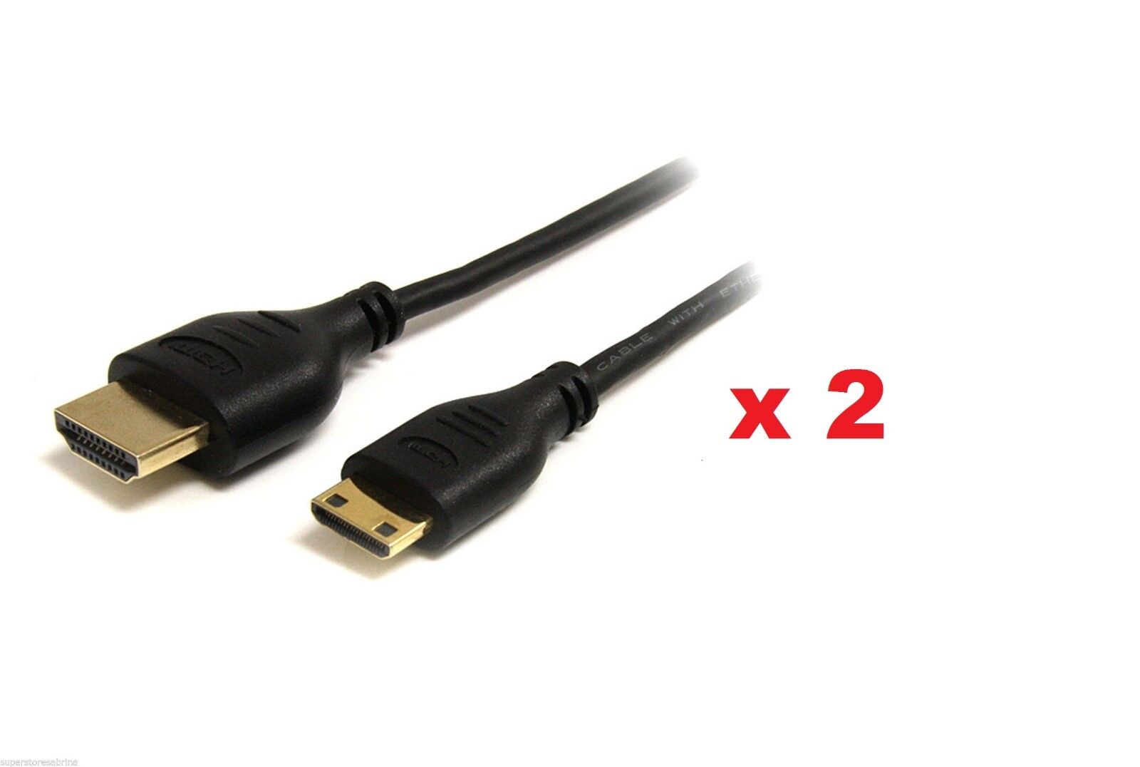 2X 1.5 METRE HDMI to mini HDMI gold plated cable HD/TV Type C 1080P Lead Cable