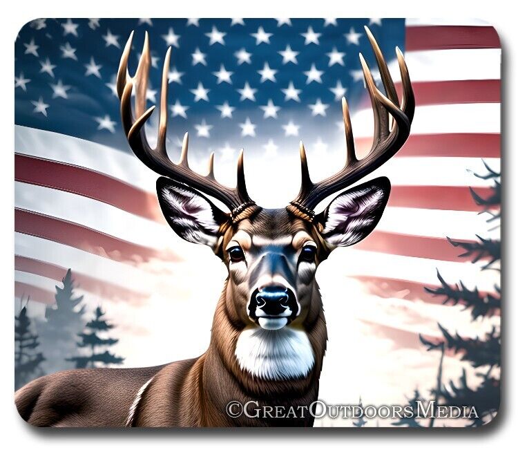 All American Buck Deer Hunting USA ~ Mousepad PC Mouse Pad THICK ~ Gift Hunter