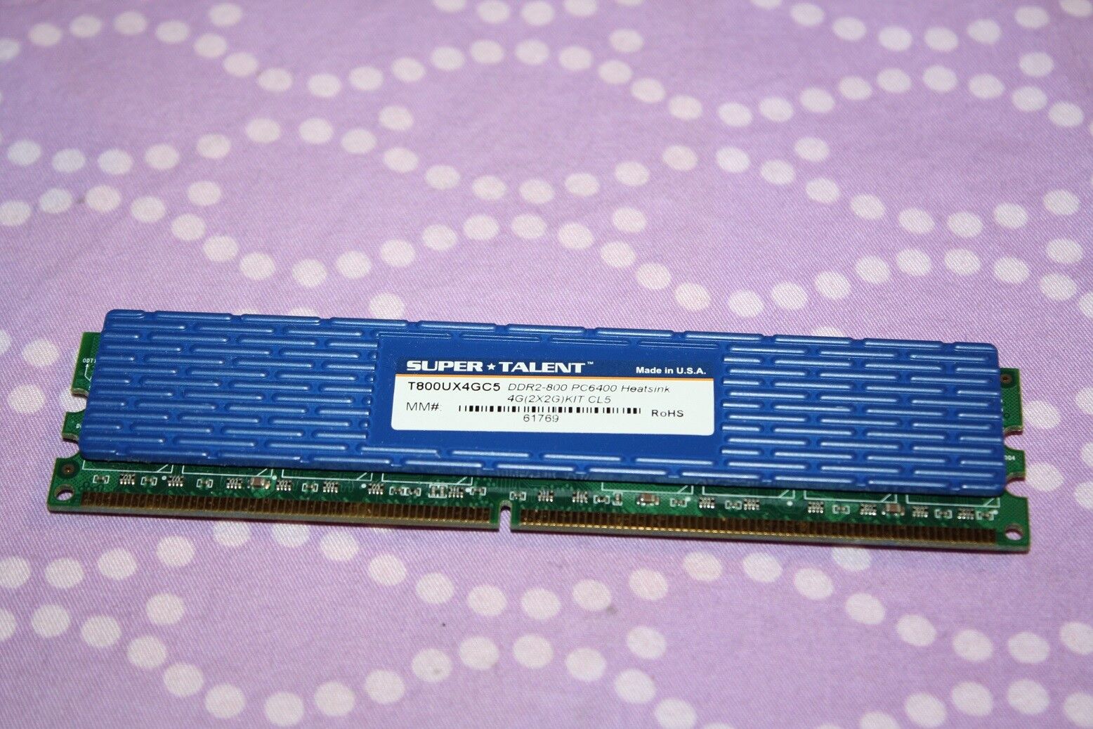 Supertalent T800UX4GC5 PC2-6400 4GB 2X2GB DDR2-800 CL5-5-5-15 240PIN Memory