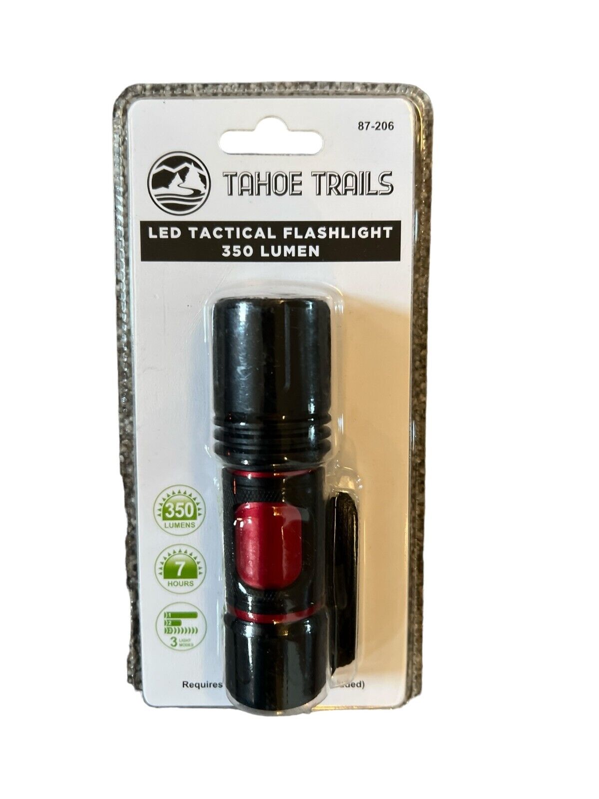 Tahoe Trails Cree LED Tactical Flashlight 350 Lumen 3 Modes High, Low, Strobe