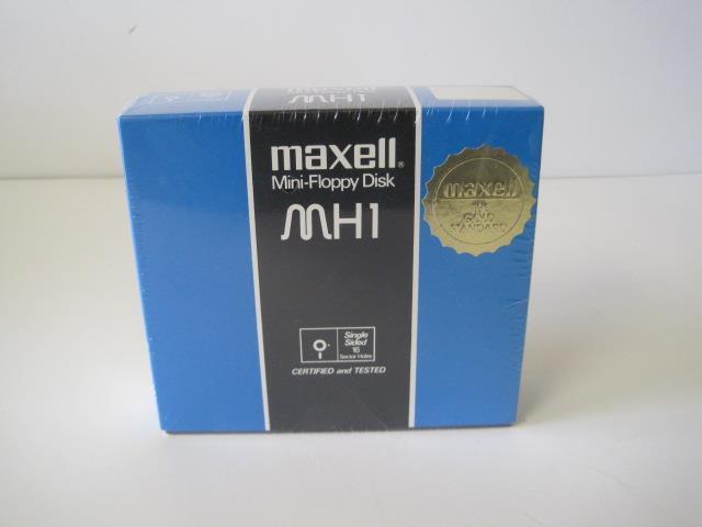 VINTAGE MAXELL MH1 MINI-FLOPPY DISK NIB LOT OF 10 NOS SUPER RARE NEW IN BOX