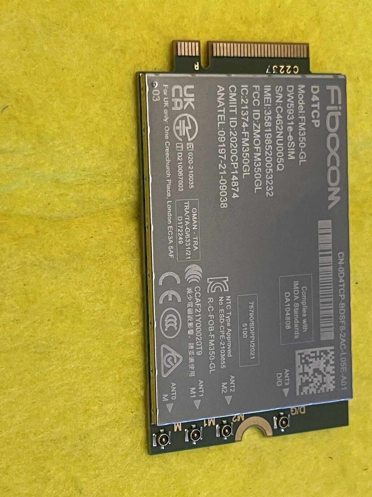 Fibocom FM350-GL DW5931e 5G M.2 Module for Latitude 5531 9330 3571 Laptop Intel