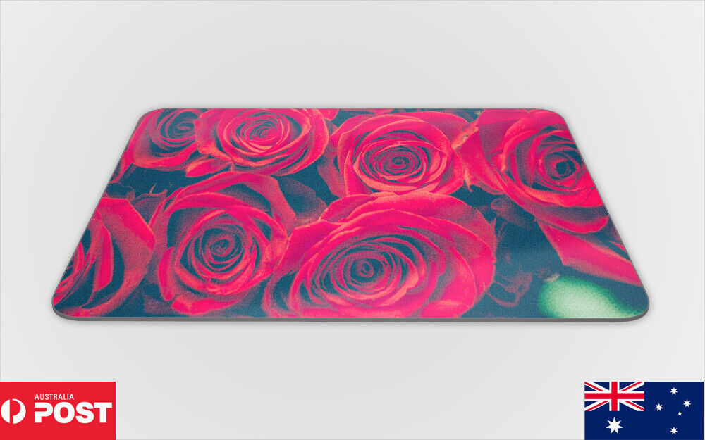 MOUSE PAD DESK MAT ANTI-SLIP|BEAUTIFUL VINTAGE RED ROSES