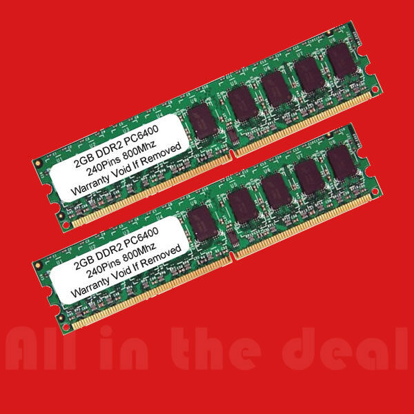 4GB Kit DDR2 PC2-6400 800 MHZ 2GB X 2 DESKTOP 240 PIN 4 GB Dual Channel Memory