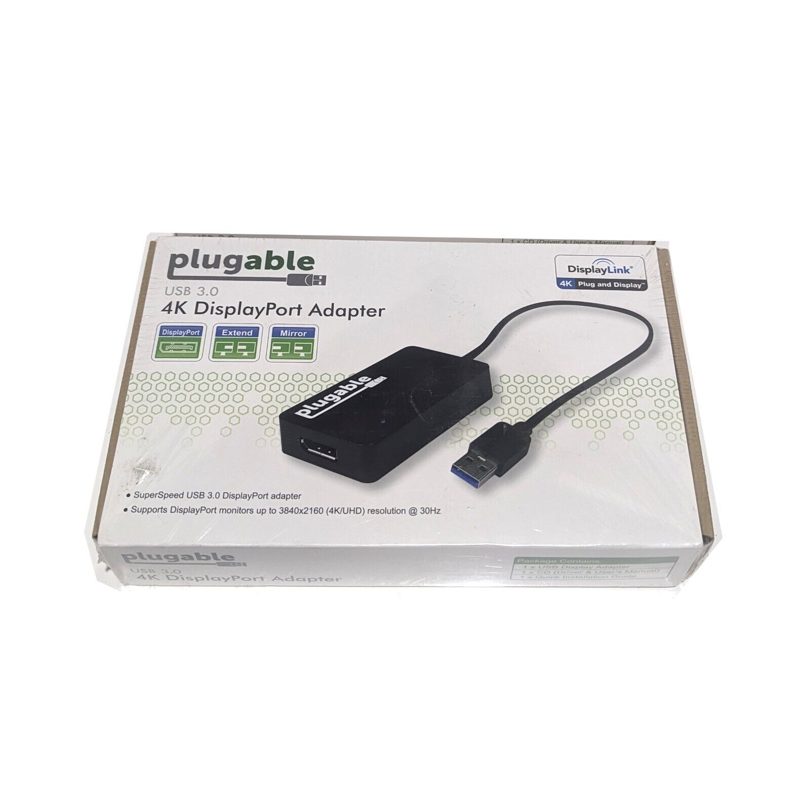 Plugable DisplayLink 4K DisplayPort Adapter USB 3.0 UGA-4KDP