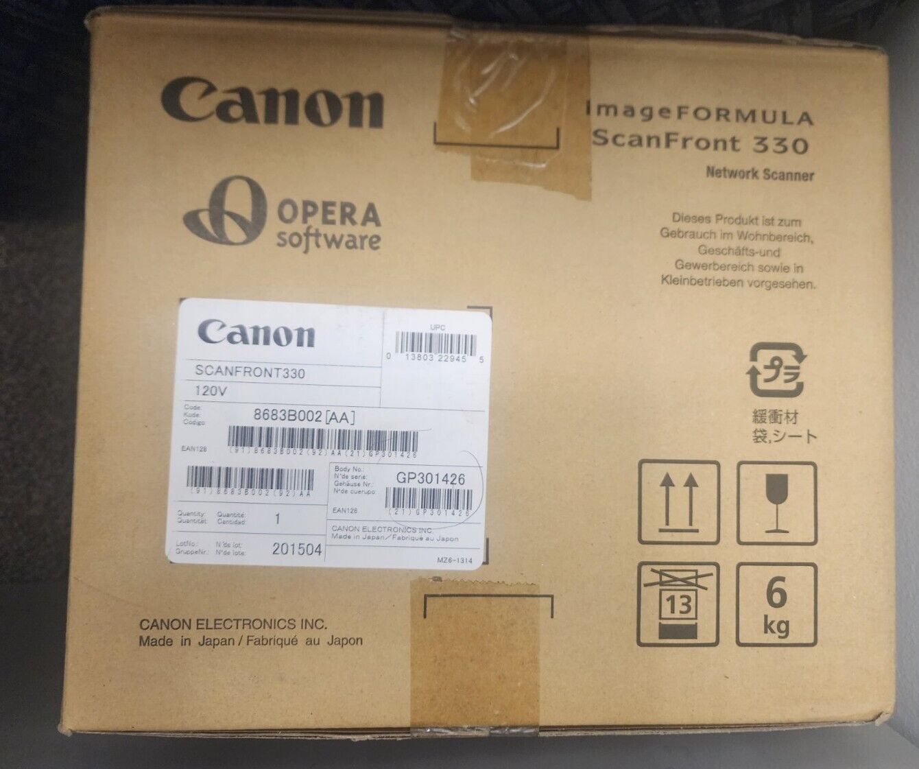 New Canon ImageFormula Scanfront 330 Digital Scanner 8683B002