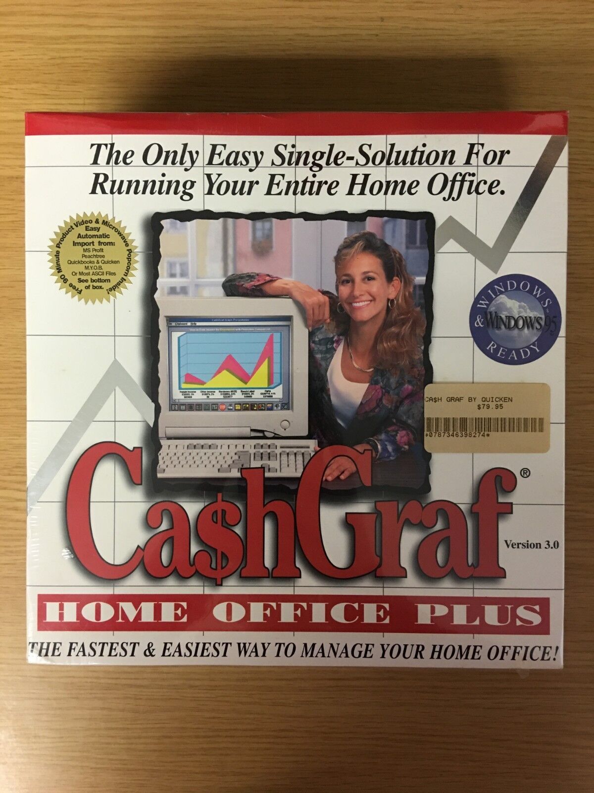 CashGraf® Home Office Plus 3.0 (1990\'s) Includes Video & Microwave Popcorn