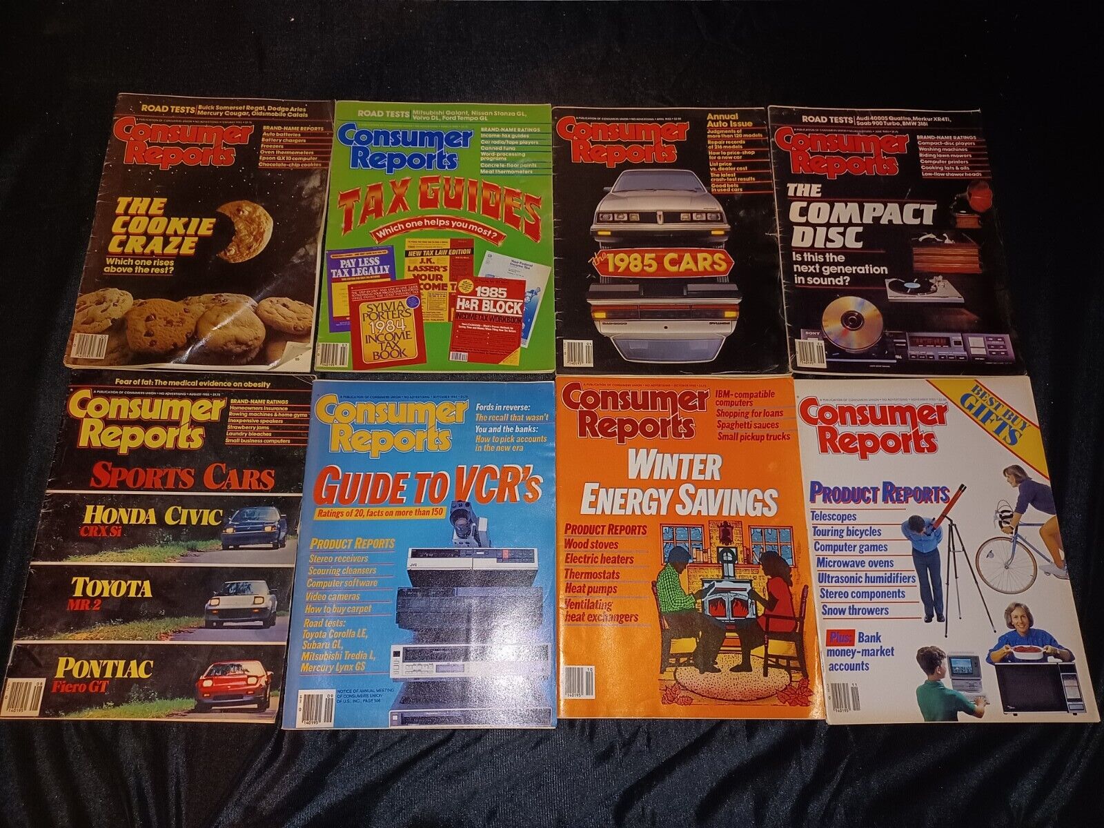 Set Of 8 Vtg 1985 Consumer Reports Magazines Feb, Mar, Apr, Jun, Aug, Sep, Oct