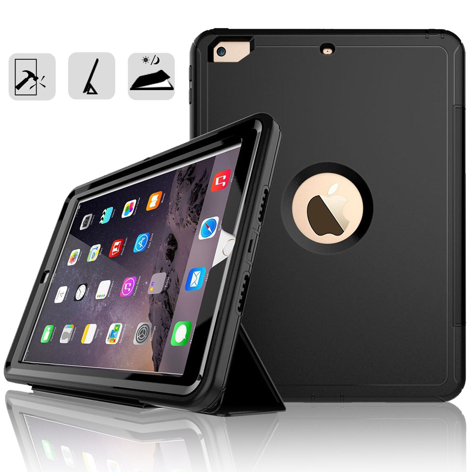 [Full-body] Drop-Proof&Shockproof Hybrid Armour Case for 2017 iPad 5th Gen Cover