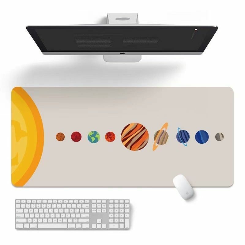 Big Large Mouse Mat Rubber Moon Planets Pattern