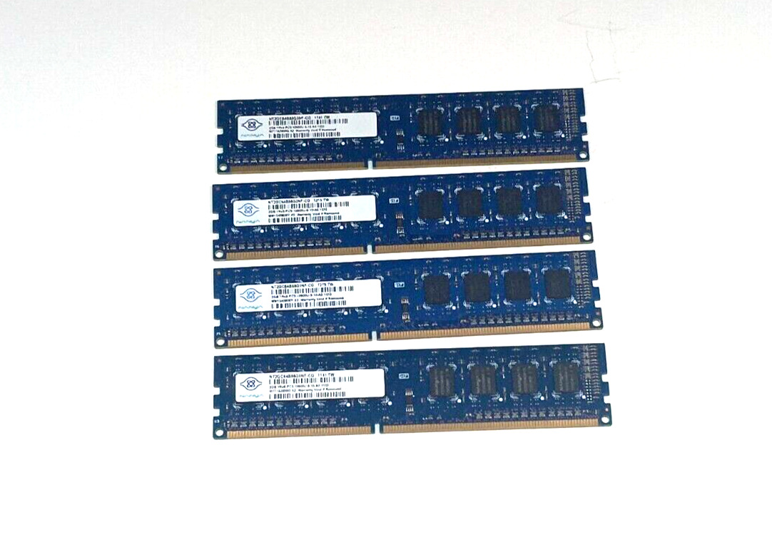 NANYA 4x2GB (8GB) NT2GC64B88G0NF-CG DDR3 2GB PC3-1333 Computer RAM Memory Kit