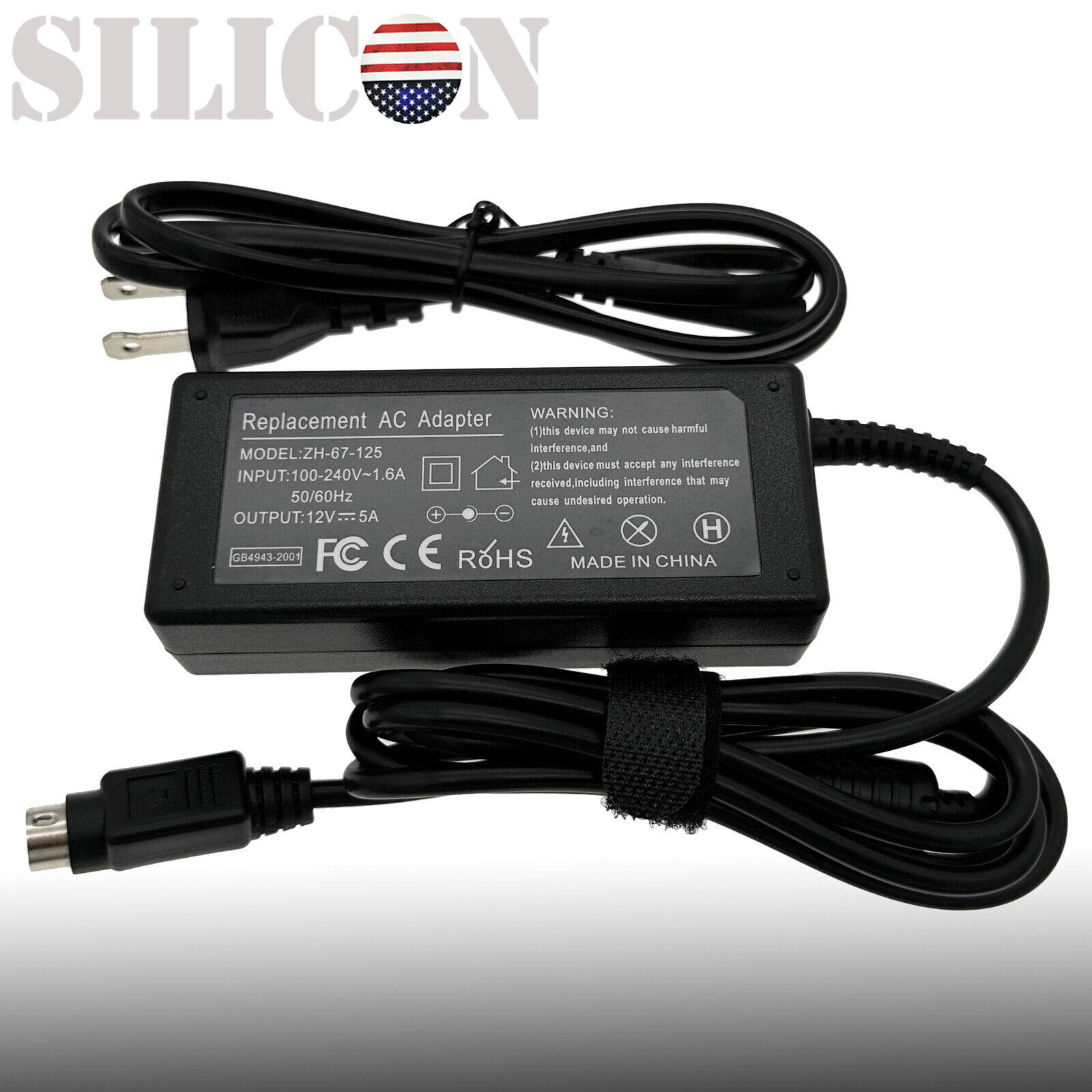 4-Pin AC Adapter Power For Philips Magnavox 17md255v 17 LCD TV Monitor 12V 5A