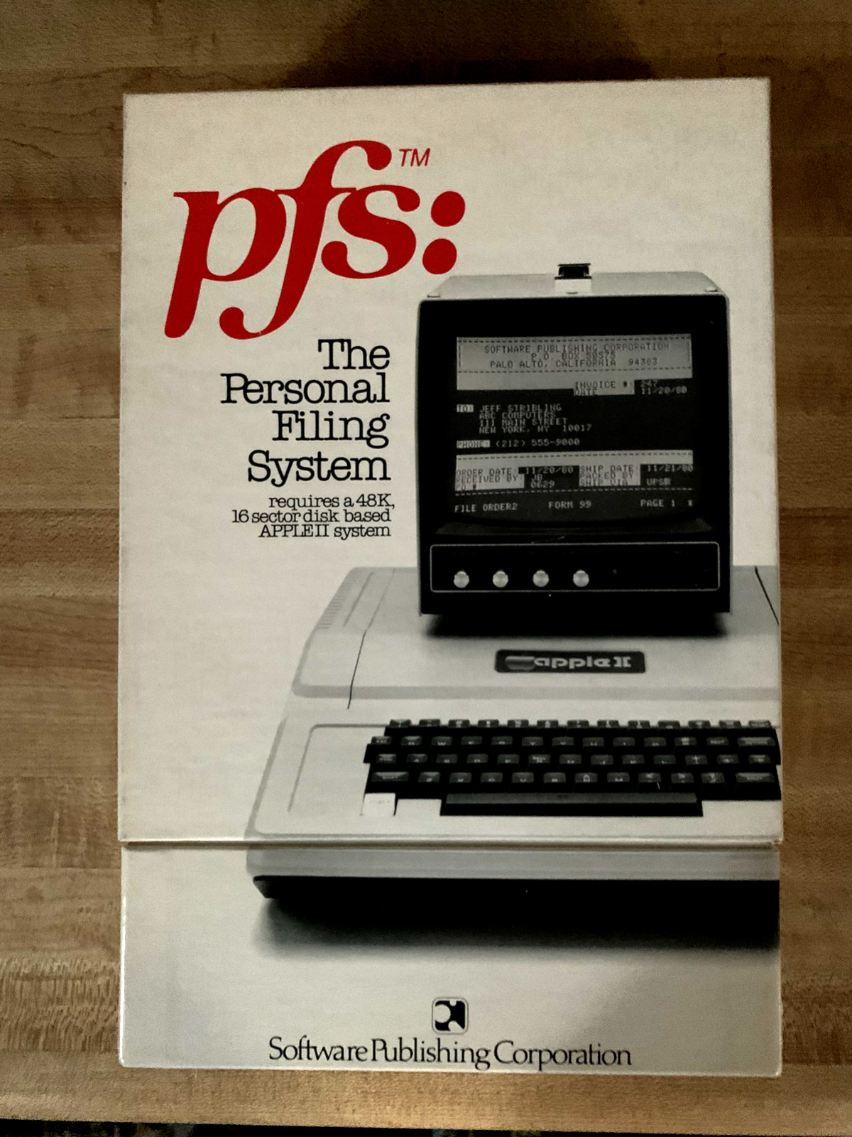 PFS: Personal Filing System by Software Publishing for Apple II+IIe, c,IIgs 1983