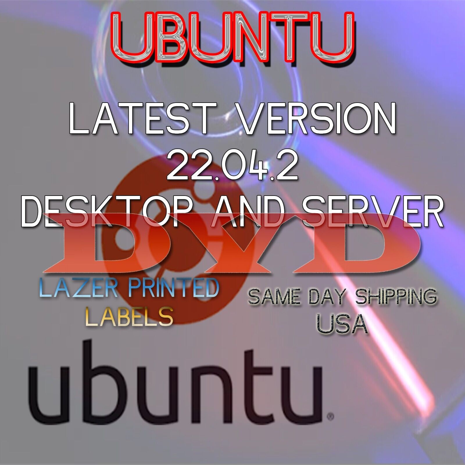 Ubuntu 22.04.2 LTS Desktop And Server DVD Set | Grade AAA+ Disks | Fast USA Ship