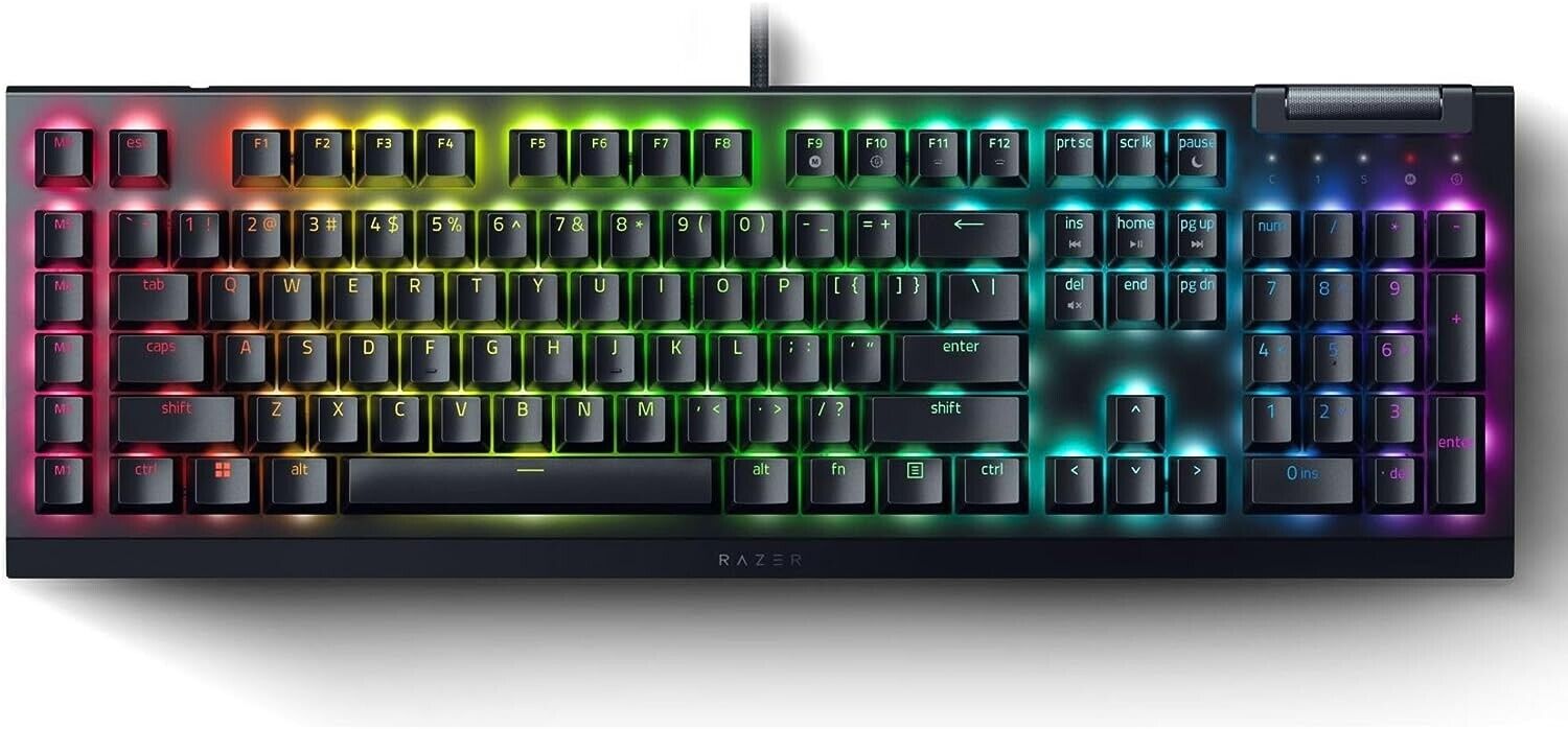 Razer BlackWidow V4 X - Mechanical Gaming Keyboard: Yellow Switches Linear & Sil