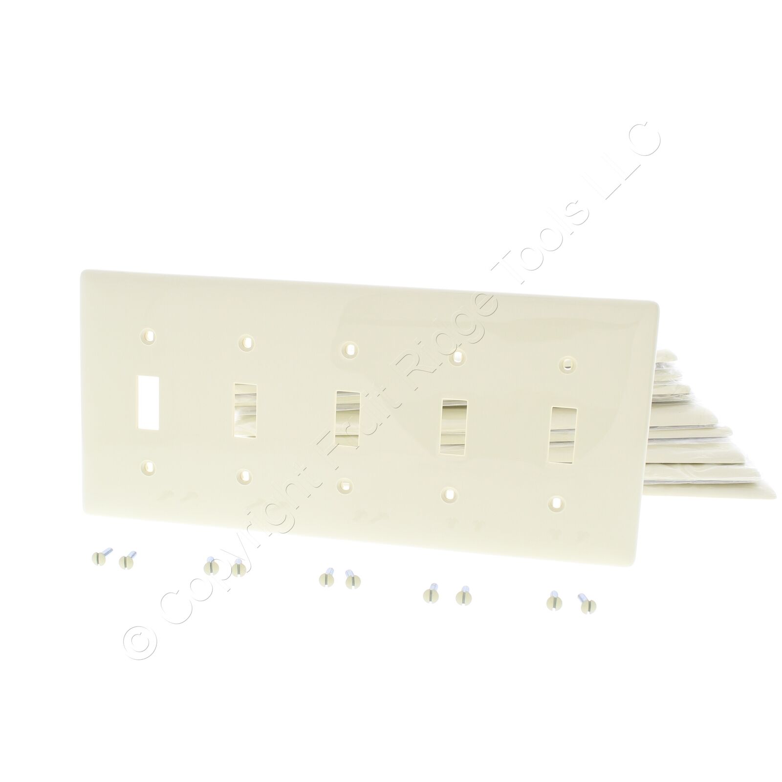 10 Hubbell Ivory UNBREAKABLE 5-Gang Switch Covers Wallplate Switchplate NP5I